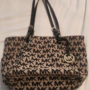 Michael Kors Black and Brown Logo Tote
